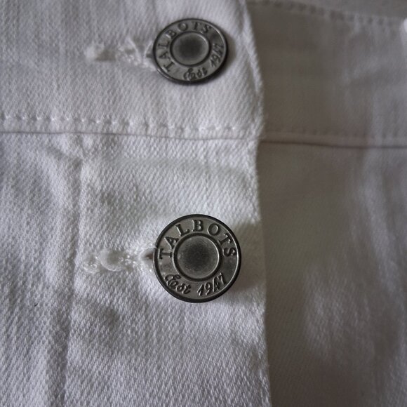 Talbots A-Line White Denim Button Up Skirt Women's Size 2 - Picture 8 of 11